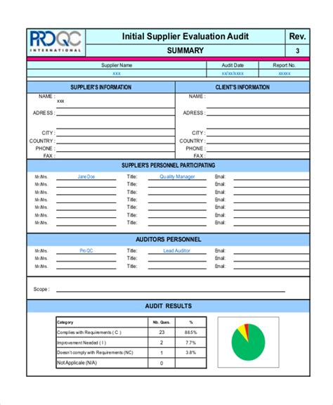 Supplier Performance Report Template in Excel