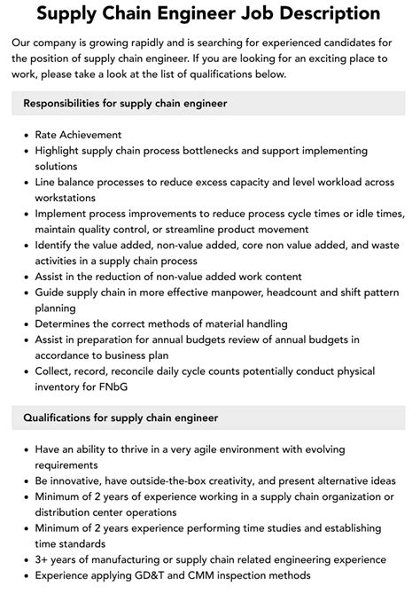 Supply Chain Engineer Jobs