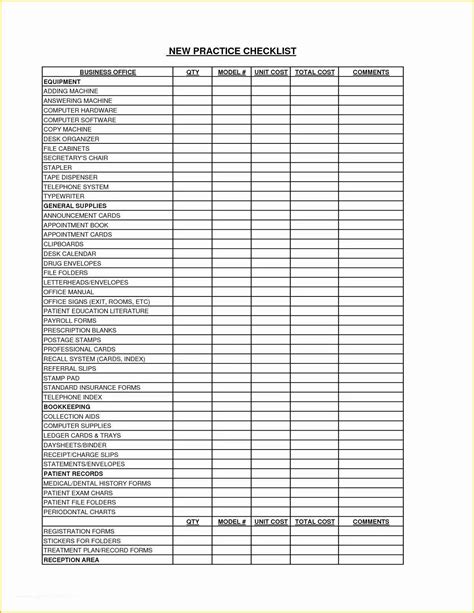 Supply List Template Examples