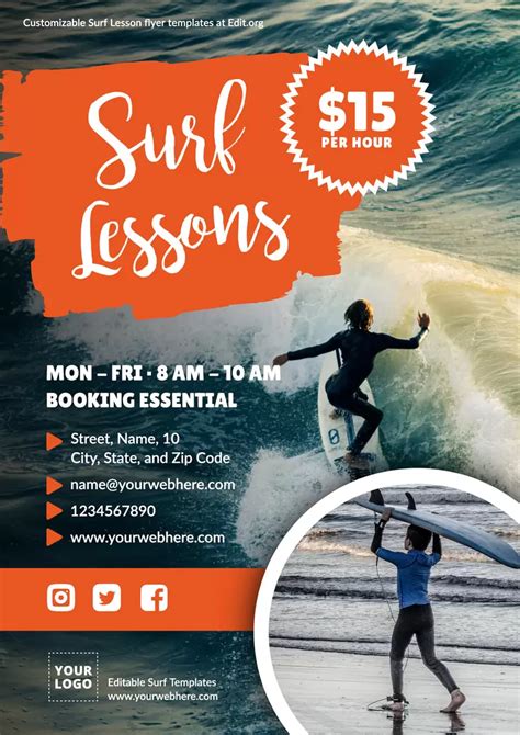 Surfing Beach Flyer Template