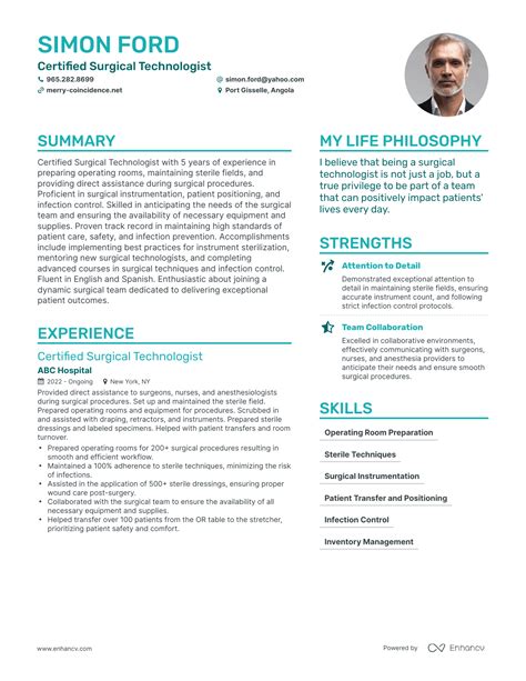 Surgical Tech Resume Example 8