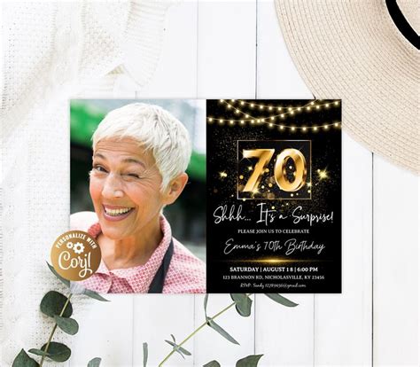 Surprise 70th Birthday Invitation