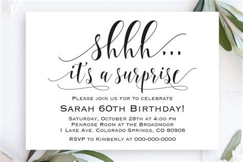 Surprise Party Invitation Templates Vector