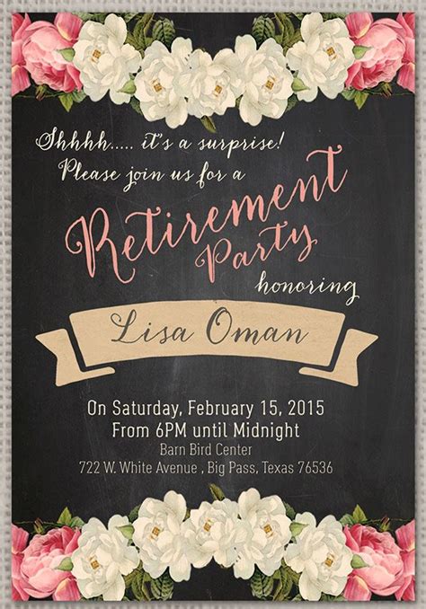 Surprise Retirement Party Invitation Templates