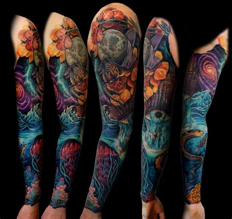 Surreal tattoo sleeve design