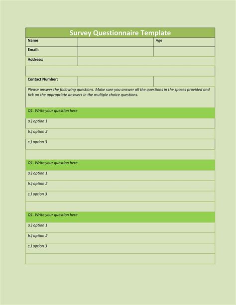 Survey Template Design