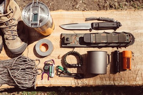 A selection of survival gear, including firearms and medical supplies