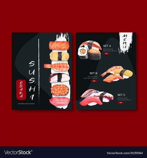 Sushi Menu Template Design