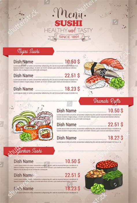 Sushi Menu Template Download