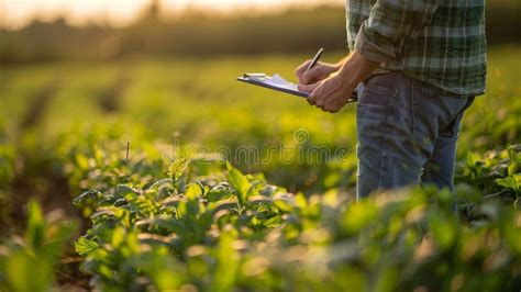 Sustainability specialist inspecting crops