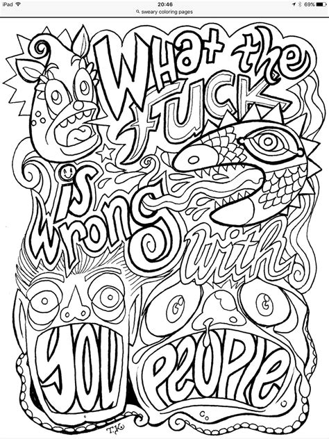 Abstract Swear Word Coloring Page