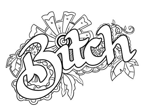 Cartoon Swear Word Coloring Page