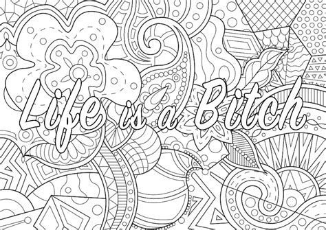 Geometric Swear Word Coloring Page