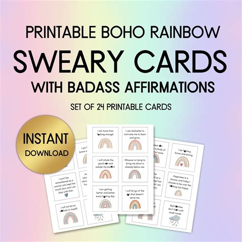 Sweary Affirmations Printable For Sassy Women