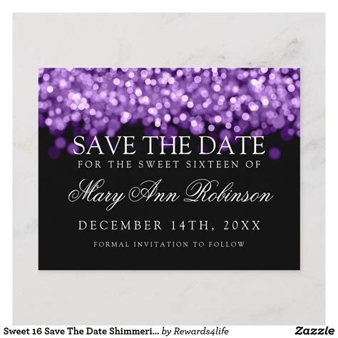 Sweet 16 Save the Date Template