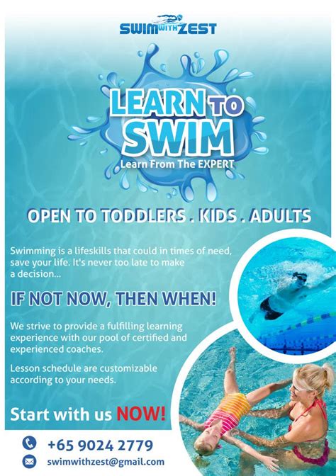 Swim Lesson Flyer Template Canva