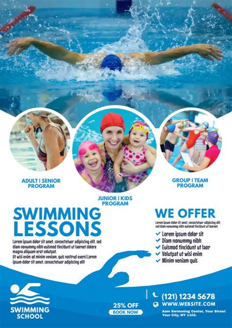 Swim Lesson Flyer Template Design Ideas