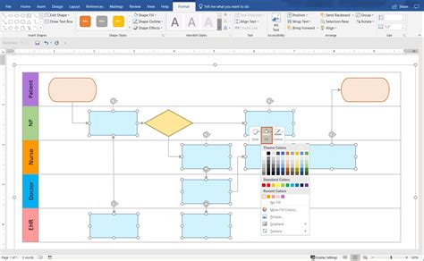 Swimlane Flow Chart Template in Word