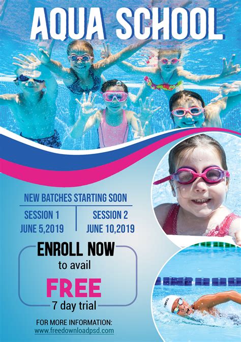 Swimming Flyer Template Styles