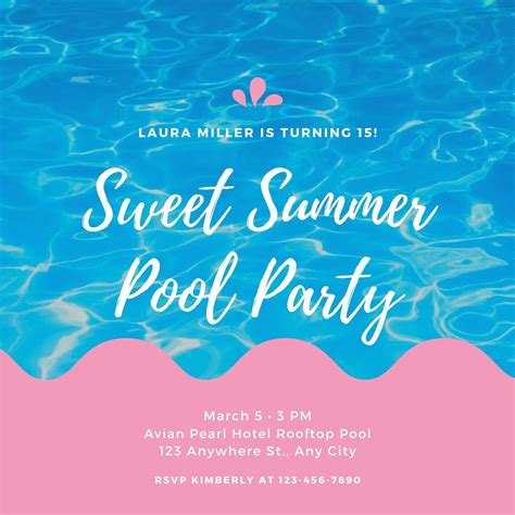 Swimming invitation template