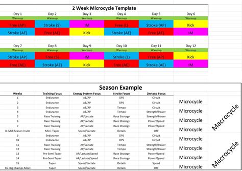 Swimming Season Plan Template Examples