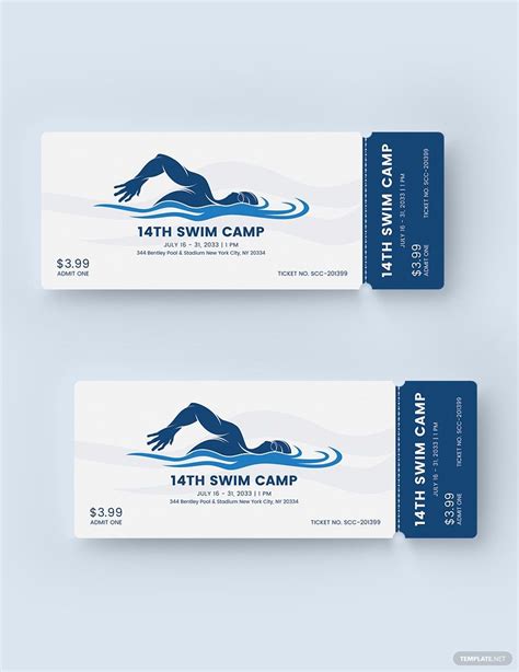 Swimming ticket template