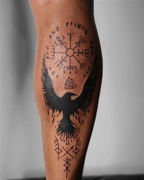 Symbolic leg tattoos