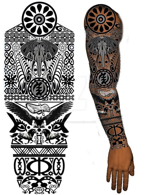 Symbolic tattoo sleeve design