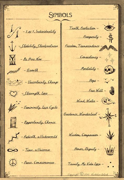 Symbolic tattoo symbols and their meanings