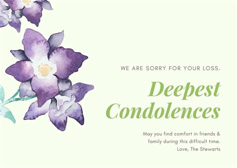 Sympathy card floral design