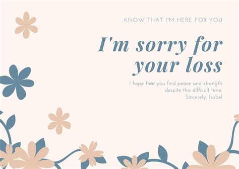 Floral Sympathy Card Template