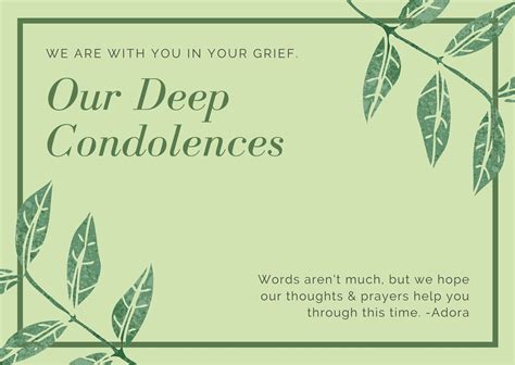 Sympathy Card Templates for Condolences