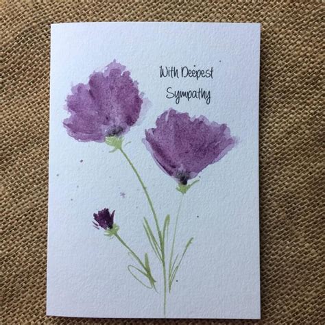 Sympathy card watercolor design