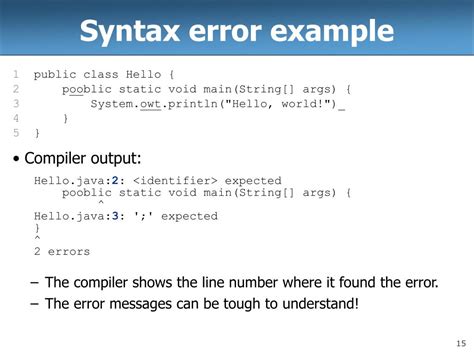 Syntax Error Examples in Code