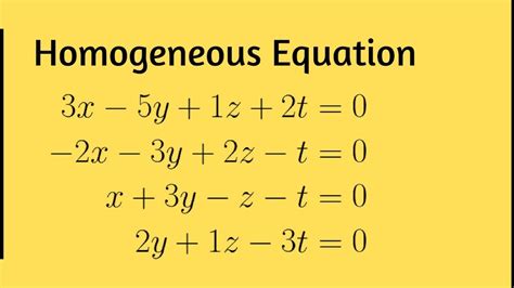 Homogeneous Systems of Equations