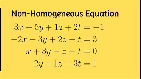 Nonhomogeneous Systems of Equations