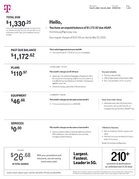 T-Mobile bill analysis