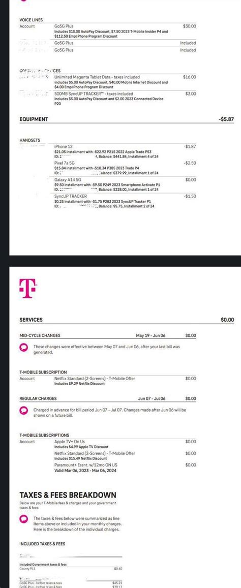 T-Mobile bill questions