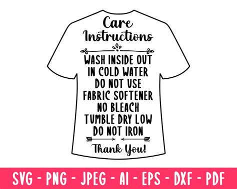 T-Shirt Care Instructions Template