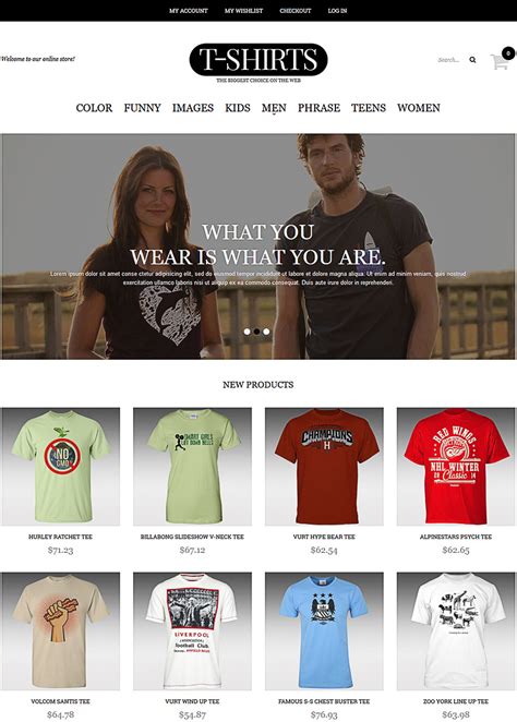 Free T-Shirt Ecommerce Website Templates