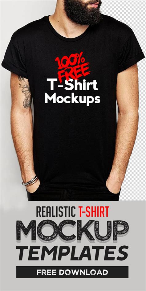 T-shirt mockup template with model