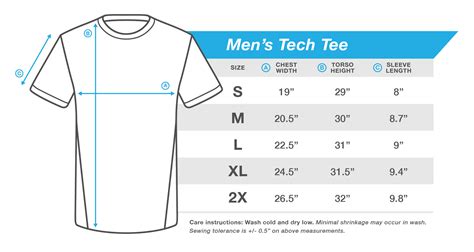 T-Shirt Size Chart