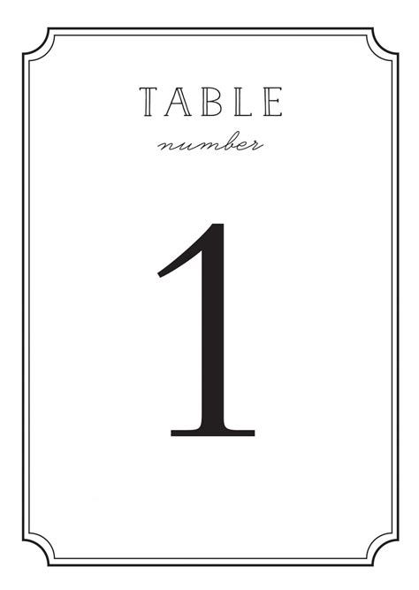 Table Number Template