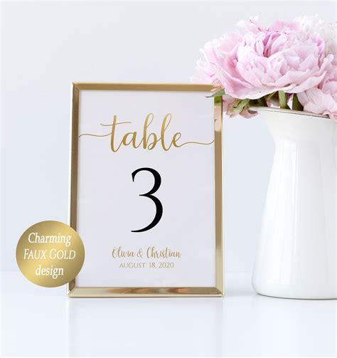 Table Number Template Example 5