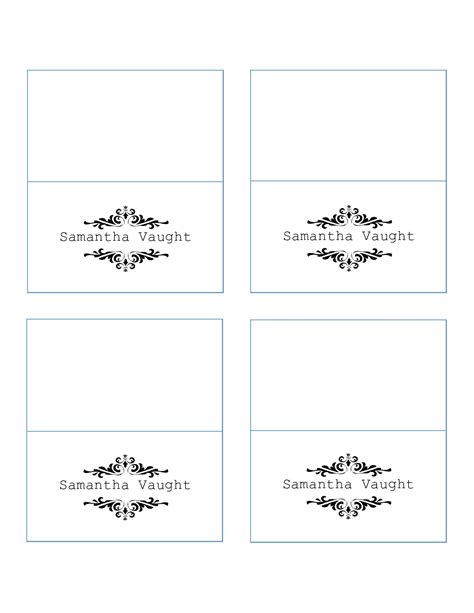 Table Place Card Templates