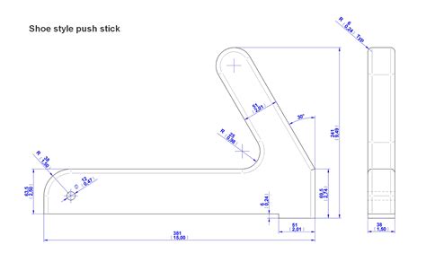 Table saw push stick template 1