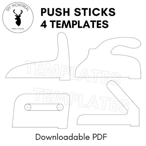 Table saw push stick template 4