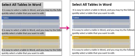 Table selection