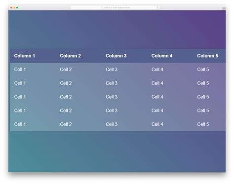 Table Template Example 2