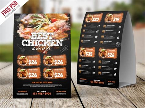 Table Tent Menu Templates